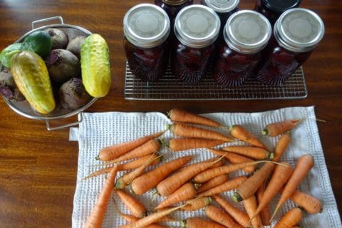 pickling carrots, beets and cucumbers